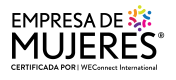 Women Owned - Empresa propiedad de mujeres, certificada por WEConnect International